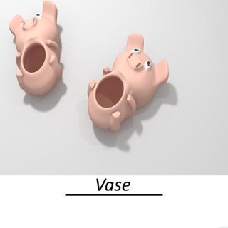 vase ohitsmeirish XYZprinting free-downloadable 3D models | Housewares Vase color display flower organizer pig pot 3d print model - Mito3D