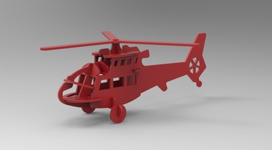 vehículo de rompecabezas helicóptero los juguetes Puzzle en 3d puzzle juguete 3d print model - Mito3D