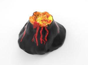 Volkan eğitim boardgames renk manzara lav magma dağ volacno 3d print model - Mito3D