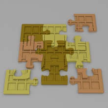 waffle dia de quebra-cabeça brinquedos brinquedo 3d print model - Mito3D