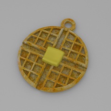 waffle anillo de claves la moda día 3d print model - Mito3D