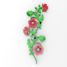 Wand-Deko Blüte c Haushaltswaren Dekoration Blume Wand-Dekoration 3d print model - Mito3D
