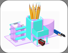 wia ellie concept desk tidy office winterbourne international academy 3d print model - Mito3D