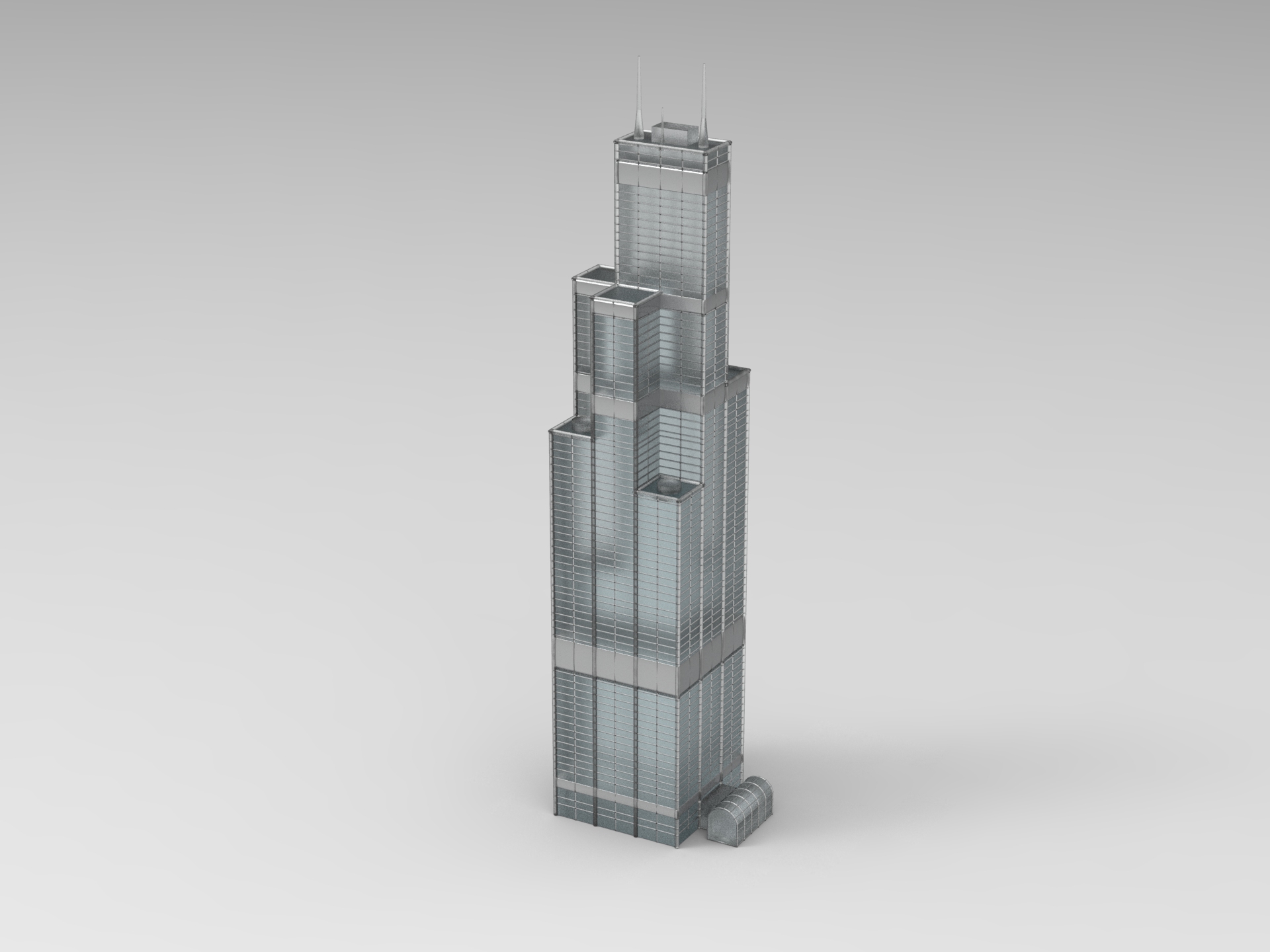 wiilis torre art 2ndtallest architettura la willis tower 3D print model - Mito3D