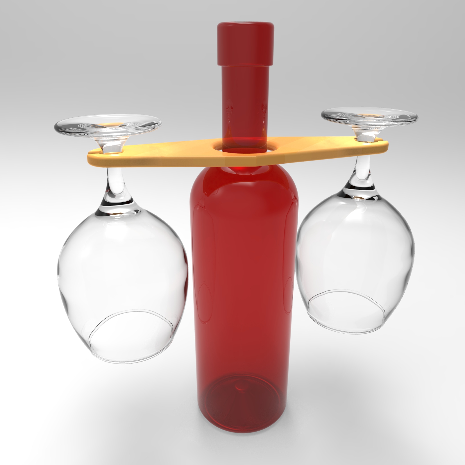 bottiglia di vino vetro titolare e articoli per la casa bottleholder glassholder wineholder 3D print model - Mito3D