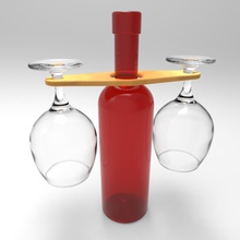 bottiglia di vino vetro titolare e articoli per la casa bottleholder glassholder wineholder 3d print model - Mito3D