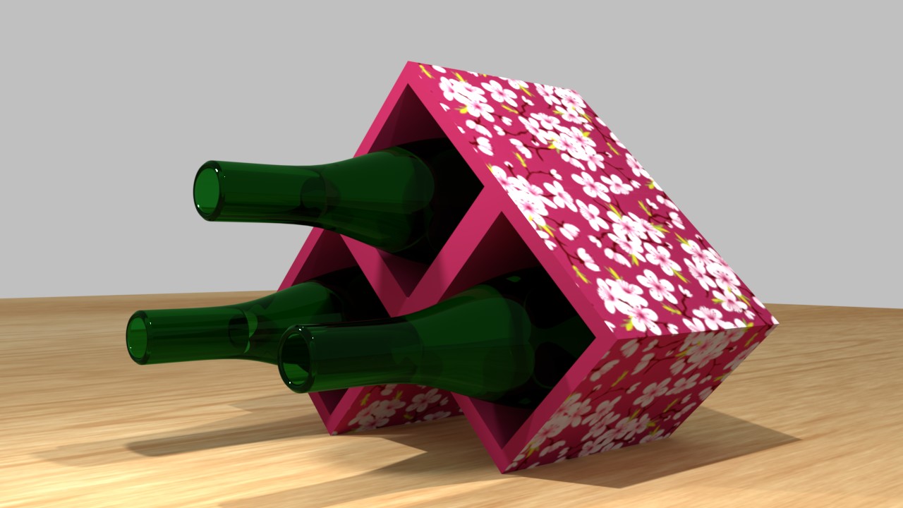 wine holder diamond shape housewares color 3D print model - Mito3D