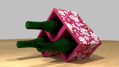 wine holder diamond shape housewares color 3d print model - Mito3D