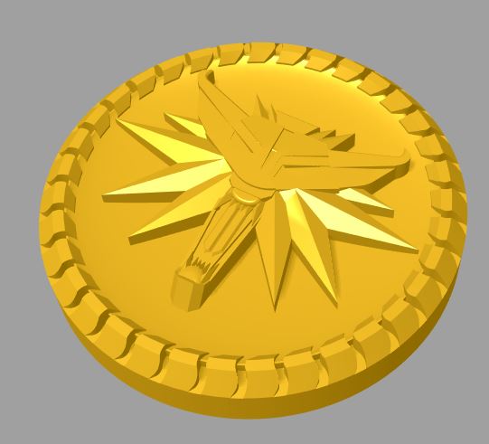 witcher wolf coin toys 3D print model - Mito3D
