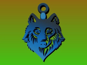wolf key chain fashion gradient color mixed 3d print model - Mito3D