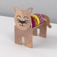 wood cat organizer housewares tools 3d print model - Mito3D