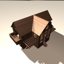 casa de madeira brinquedos diy a brinquedo 3d print model - Mito3D