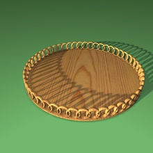 wooden loop round tray housewares bbq food 3d print model - Mito3D