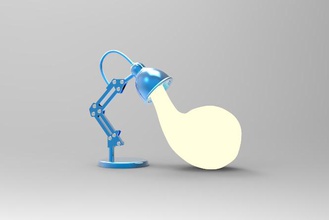 la lampe de travail art deux couleurs 3d print model - Mito3D