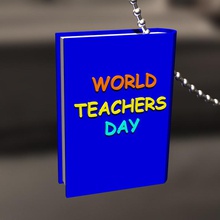 world teachers day key chain office book teacher 3d print model - Mito3D