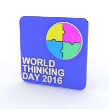 world thinking day 2016 plaque art girl scout 3d print model - Mito3D