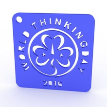 world thinking day wagggs logo keychain fashion girl scout 3d print model - Mito3D