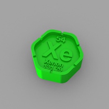 xe - xenon bloque la educación el química elementos tabla periódica 3d print model - Mito3D
