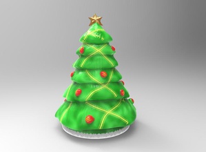 xmas tree art christmas color figurines holiday 3d print model - Mito3D