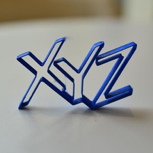 xyz word wire model education 3d print model - Mito3D