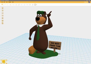 el oso yogui art de dibujos animados color 3d print model - Mito3D