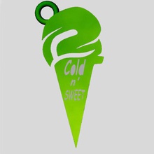 yummy ice cream art colors gradient icecream keychain shaved 3d print model - Mito3D