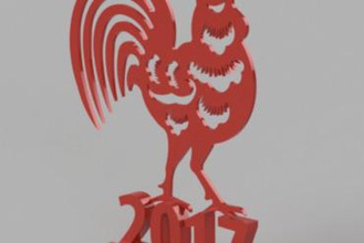Año 2017 gallo art año nuevo chino la estatua ir-hacer La impresión en 3d 3d print model - Mito3D