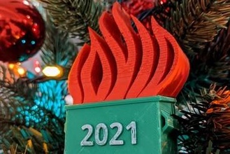2021 cassonetto fuoco ornamento arte vacanza covid 3d print model - Mito3D