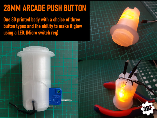 28mm arcade pousser bouton 3d print model - Mito3D