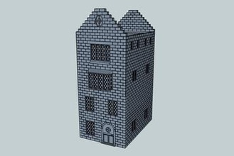 28mm row house miniatures model toy wargame 3d print model - Mito3D
