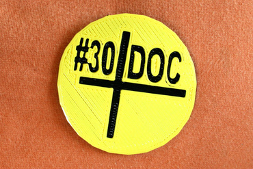 30doc badge createstuff 3d printer parts enhancements dual colour pin 3D print model - Mito3D