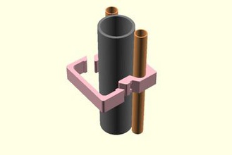 3 1 plumbing bracket copper pvc pipes your home pipe sewage openscad librecad 3d print model - Mito3D