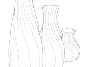 3 mesh vases art vase spiral 3d print model - Mito3D