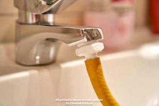3d-printable faucet-to-hose adapter your home faucet adapter converter hose garden hose tap water tap water thread pipe thread tube bathroom bathroom sink sink