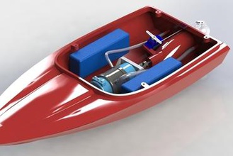 Imprimée en 3d jetsprint jet boat v1 maker diy jetboat rc la pompe à jetpump 3d print model - Mito3D