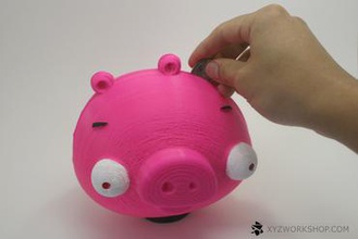 3d printing charity- angry birds piggy bank your home charity pig 3d print model - Mito3D