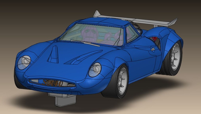 3d drucken selbstgemacht slotcar sr 40 wagen modellieren 1 32 maquette slot modelisme voiture 3d print model - Mito3D
