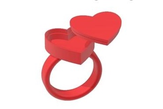 3d Valentinstag Herz Lager Ring Schmuck 3d print model - Mito3D