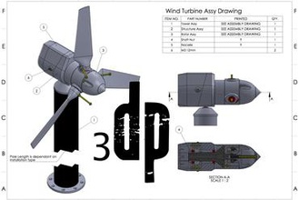 5 vatios 3d imprimible de la turbina viento otros el paso variable pasivo 12 voltios renovables energía huella carbono sustentabilidad funcional diy cuchilla 04 amp 3d print model - Mito3D