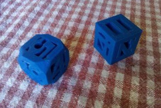 6 faces de dés carré creux L'imprimante 3d pièces améliorations 3d print model - Mito3D