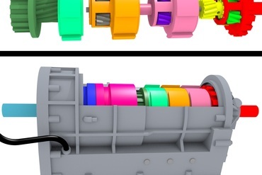 6 vitesli allison otomatik vites şanzıman eğitim hız iletim 3D print model - Mito3D