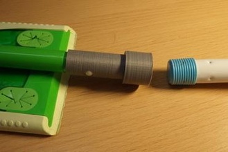 adaptateur balai Maker/DIY lingette manche abel adapter broomstick wipe 3d print model - Mito3D
