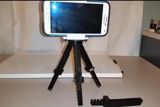 adjustable tripod spring loaded gadget camera extendable mount pla phone stand 3d print model - Mito3D