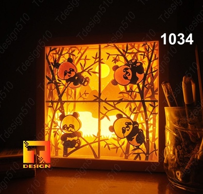 adorable oso panda light box lamp bear lampara lightbox kungfu 3d print model - Mito3D