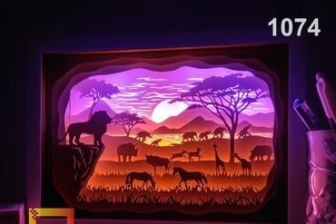 africano savana caixa luz casa lençol africana chegaram lampara luminária 3d print model - Mito3D