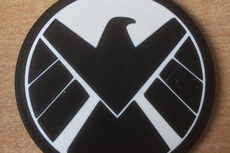 agents shield coaster your home dual color extrusion drink marvel 3d print model - Mito3D