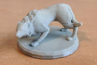 angry wolf 28mm based games miniature heroic d&d 3d print model - Mito3D