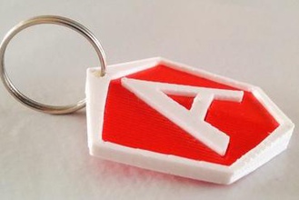 angularjs logo keychain other 3d print model - Mito3D