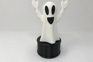 animación & iluminado feliz fantasma art de halloween animada iluminada ultimaker autodesk fusion 360 3d print model - Mito3D