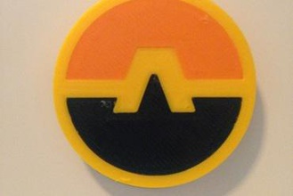 aquaman emblème de 35 mm diamètre x 3 d'épaisseur d'autres dc super-héros les la ligue justice trident d'orange vert aqua le héros des jla 3d print model - Mito3D